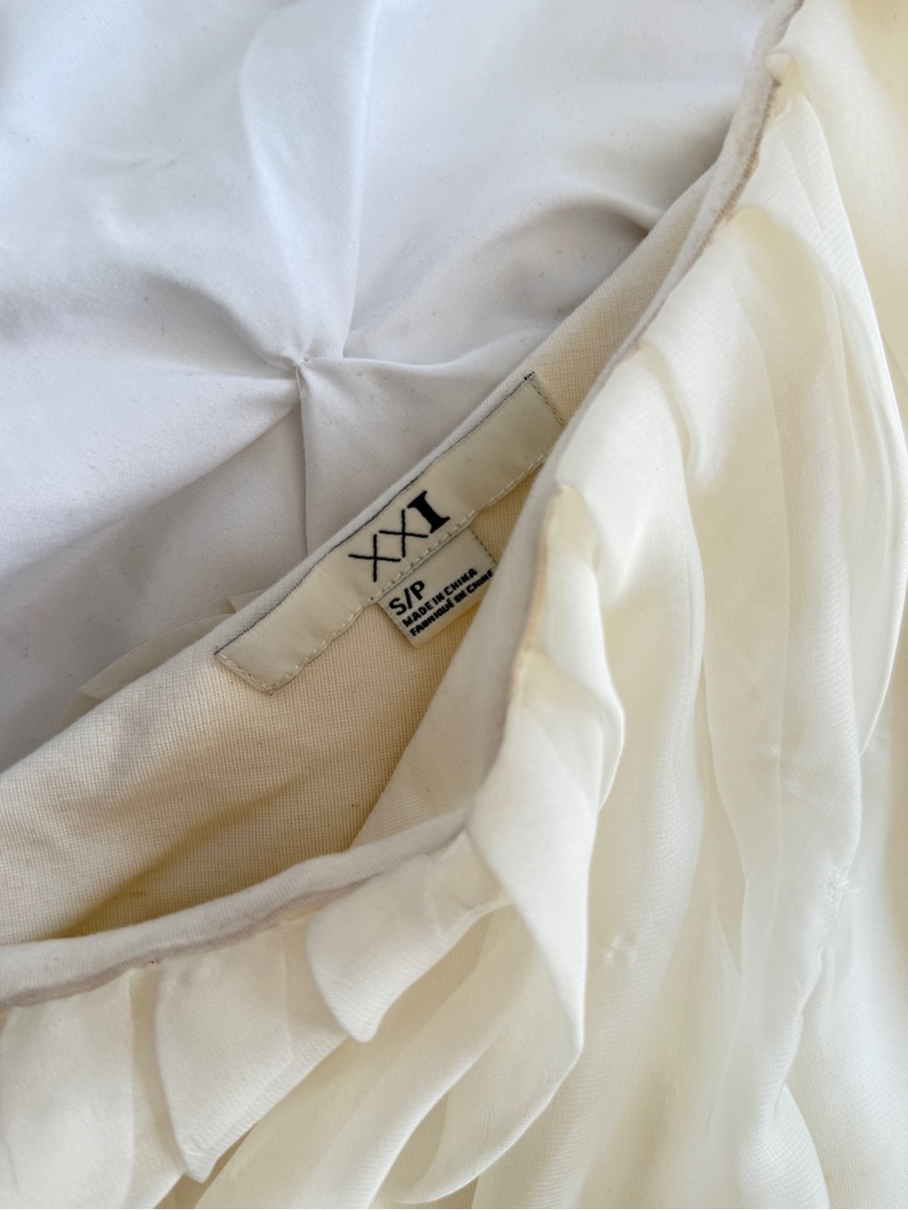 Off White Cream One-Shoulder Ruffle Mini Dress - Picture 3 of 5